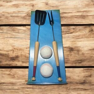 Hallmark MLB Baseball Tailgate BBQ Salt Pepper Fork Spatula Utensil Tool 4pc Set
